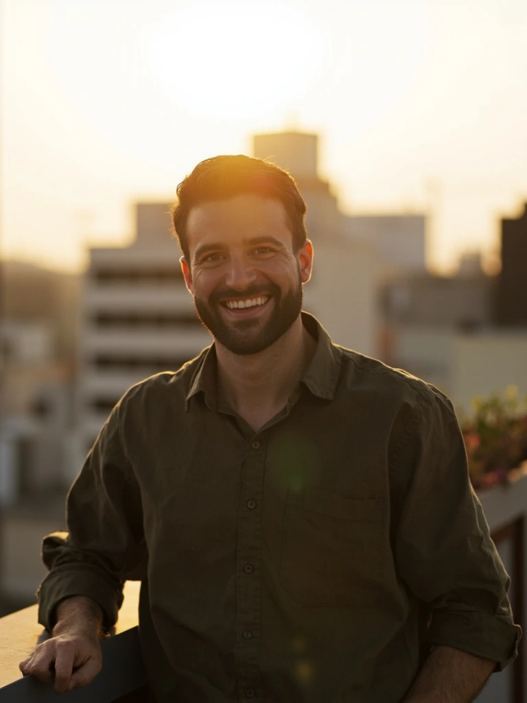 Retrato editorial de Joaquín Rentería, responsable de compras en una fintech mexicana.